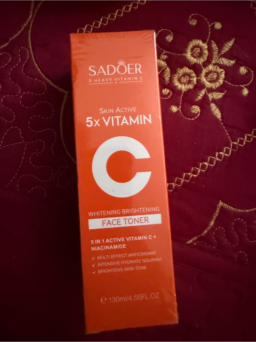 Sadoer 5x Vitamin C Whitening Brightening Face Toner – Orange